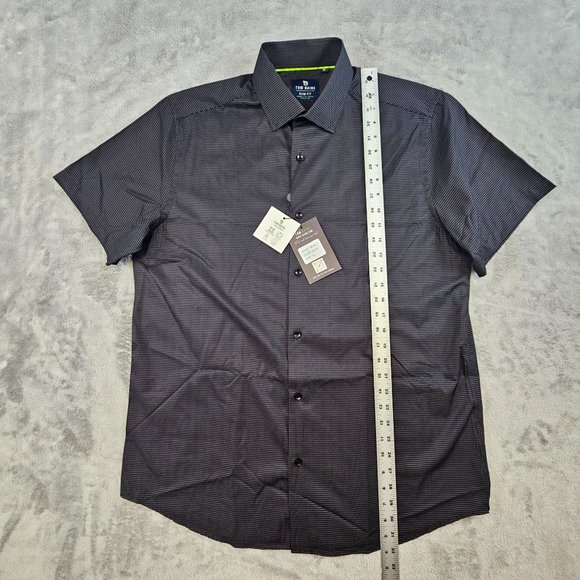 Tom Blaine Shirt Mens XL Black Dotted Button Performance Collection Slim Fit NEW - Picture 6 of 12